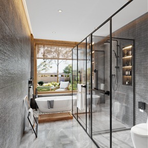 现代 卫生间 客房一卫生间