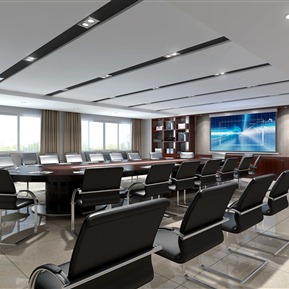 现代 会议室 多人多媒体会议室
