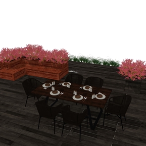 现代 餐桌椅组合 户外餐桌椅