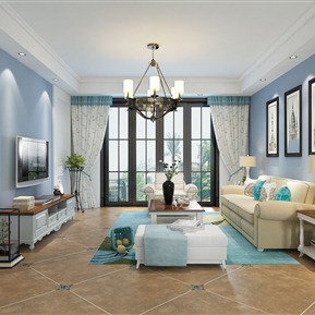 地中海 客厅 客餐厅