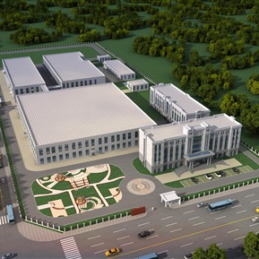 现代 厂房 办公楼厂区鸟瞰