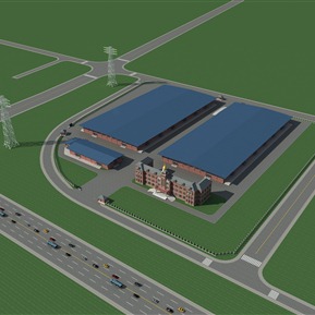 欧式 鸟瞰图 学校集体宿舍鸟瞰