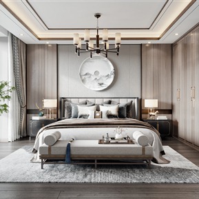 新中式 卧室 主卧室