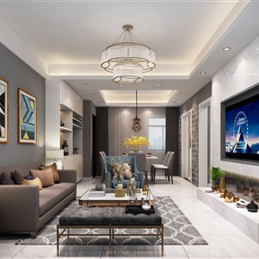 现代 客厅 灰色客厅