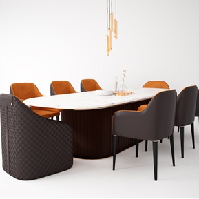 现代 餐桌椅组合 餐桌 餐椅