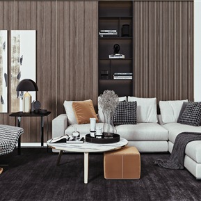 现代 沙发茶几组合 布艺多人沙发