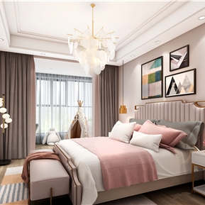 现代 儿童房 甜美卧室女儿房