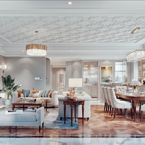 美式 客餐厅 简约客餐厅