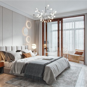 现代 卧室 卧室阳台