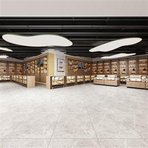 北欧 餐厅 商场超市 全景