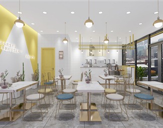 现代 奶茶店