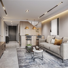 现代 公寓 公寓客厅