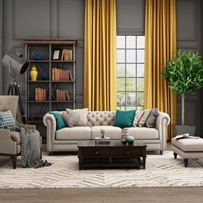 美式 沙发茶几组合 沙发组合一套