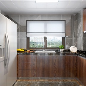 现代 厨房 客厅餐厅厨房