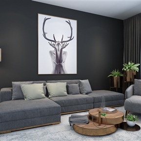 北欧 沙发茶几组合  装饰画