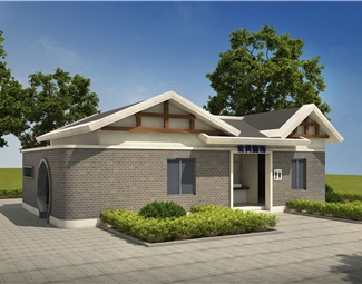 新中式服务区公共厕所3d模型下载-3d溜溜网