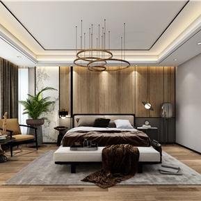 现代 卧室 主卧室