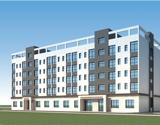 现代室外宿舍楼建筑