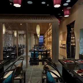 新中式 餐厅 餐厅用餐区