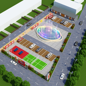 现代 广场 村广场鸟瞰图