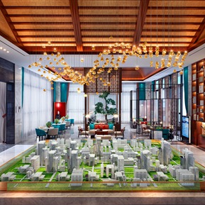 新中式 售楼处 售楼处接待大厅