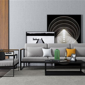 新中式 沙发茶几组合