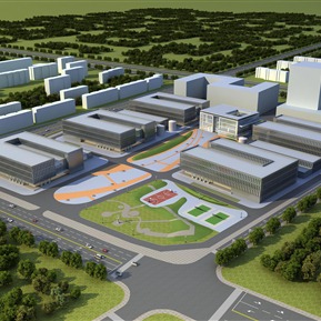 现代 鸟瞰图 办公楼鸟瞰