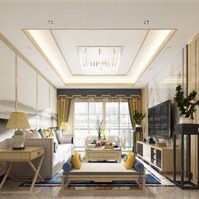 新中式 客厅 客餐厅