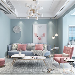 轻奢 客厅 客餐厅