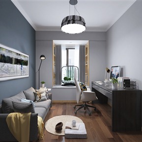 现代 书房 书房休息室