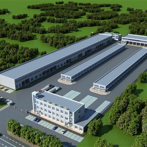 现代 厂房 厂区鸟瞰