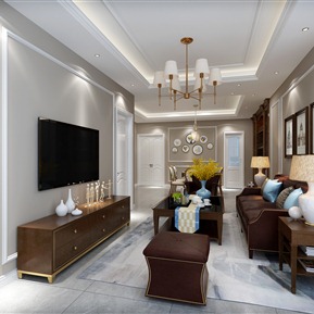 美式 客厅 客厅卧室公寓