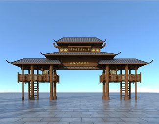 中式公园大门入口