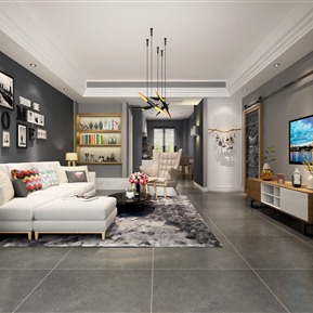 北欧 客厅 客餐厅