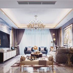 轻奢 客厅 新古典客餐厅
