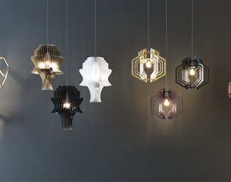 现代 吊灯 时尚简约金属吊灯组合