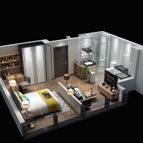 现代 公寓 客厅餐厅卧室软装搭配