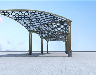 现代个性遮雨棚3d模型下载