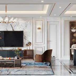 轻奢 客餐厅 简美客餐厅