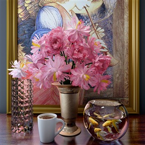 现代 鱼缸 鱼缸摆件