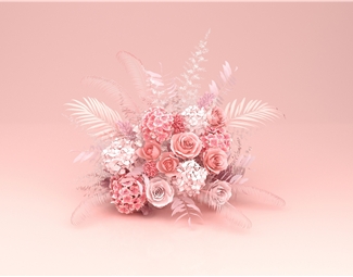 现代 花艺 粉白色花艺