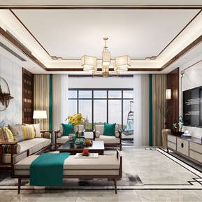 新中式 客厅 客餐厅