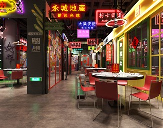 工业LOFT茶餐厅效果图