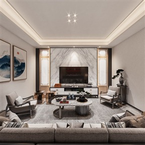 新中式 客厅 客厅全景