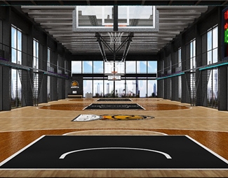 现代室内篮球场地