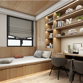 现代 榻榻米卧室 榻榻米书房儿童房