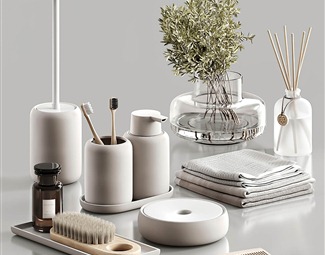 现代 洗护用品 花瓶 简约花瓶摆件化妆品  摆件