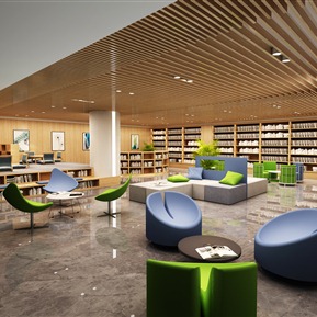 现代 书吧 多功能休息区