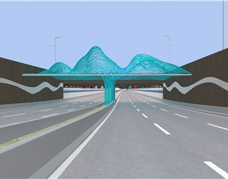 现代隧道涵洞入口3d模型下载