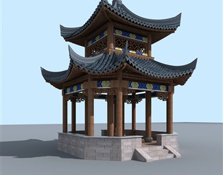中式 亭子 层古建亭子